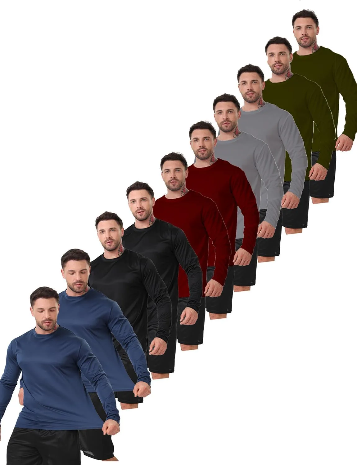 10 упаковок мужских футболок с длинным рукавом для тренировок Tmoklfpcd
10 упаковок мужских футболок с длинным рукавом для тренировок Tmoklfpcd