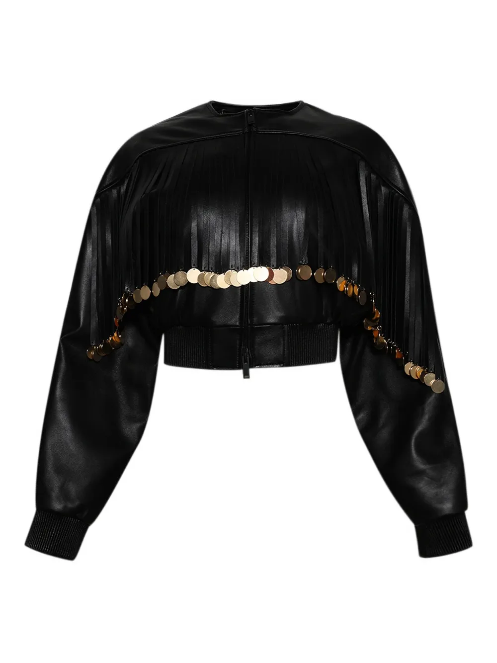 Укороченная кожаная куртка с бахромой Burc Akyol, черный
Укороченная кожаная куртка с бахромой Burc Akyol, черный