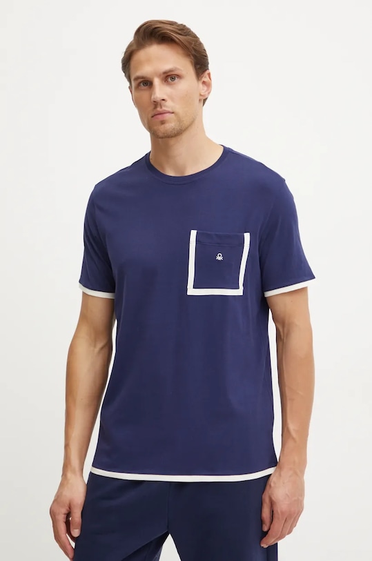 Хлопковая пижамная футболка United Colors Of Benetton, синий
Хлопковая пижамная футболка United Colors Of Benetton, синий