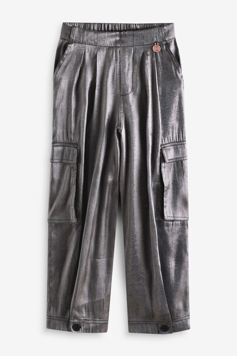 Брюки карго Vivienne из тисненого атласа Angel & Rocket, серебряный 
Брюки карго Vivienne из тисненого атласа Angel & Rocket, серебряный