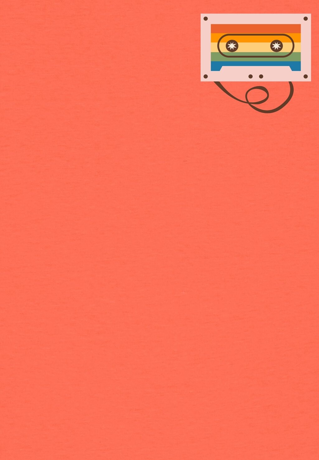 Футболка с принтом RAINBOW CASSETTE watapparel, оранжевый 
Футболка с принтом RAINBOW CASSETTE watapparel, оранжевый