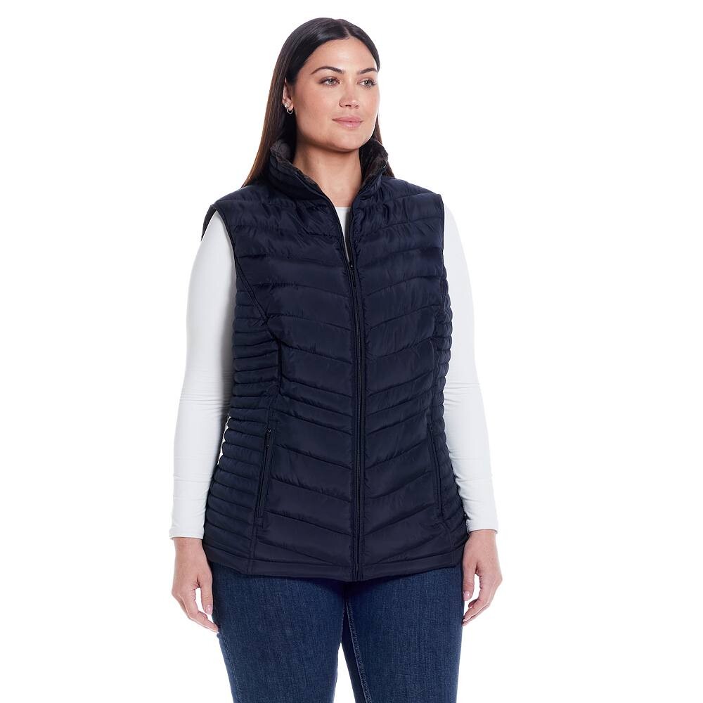 Плюс размер Жилет Weathercast на плюшевой подкладке, темно-синий
Плюс размер Жилет Weathercast на плюшевой подкладке, темно-синий