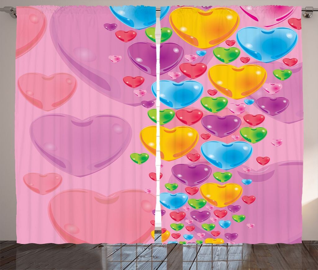 ABAKUHAUS Красочные шторы в деревенском стиле, Love Romantic Hearts, универсальные ленточные шторы для гостиной с петлями и крючками, 280 x 245 см, разноцветные
ABAKUHAUS Красочные шторы в деревенском стиле, Love Romantic Hearts, универсальные ленточные шторы для гостиной с петлями и крючками, 280 x 245 см, разноцветные