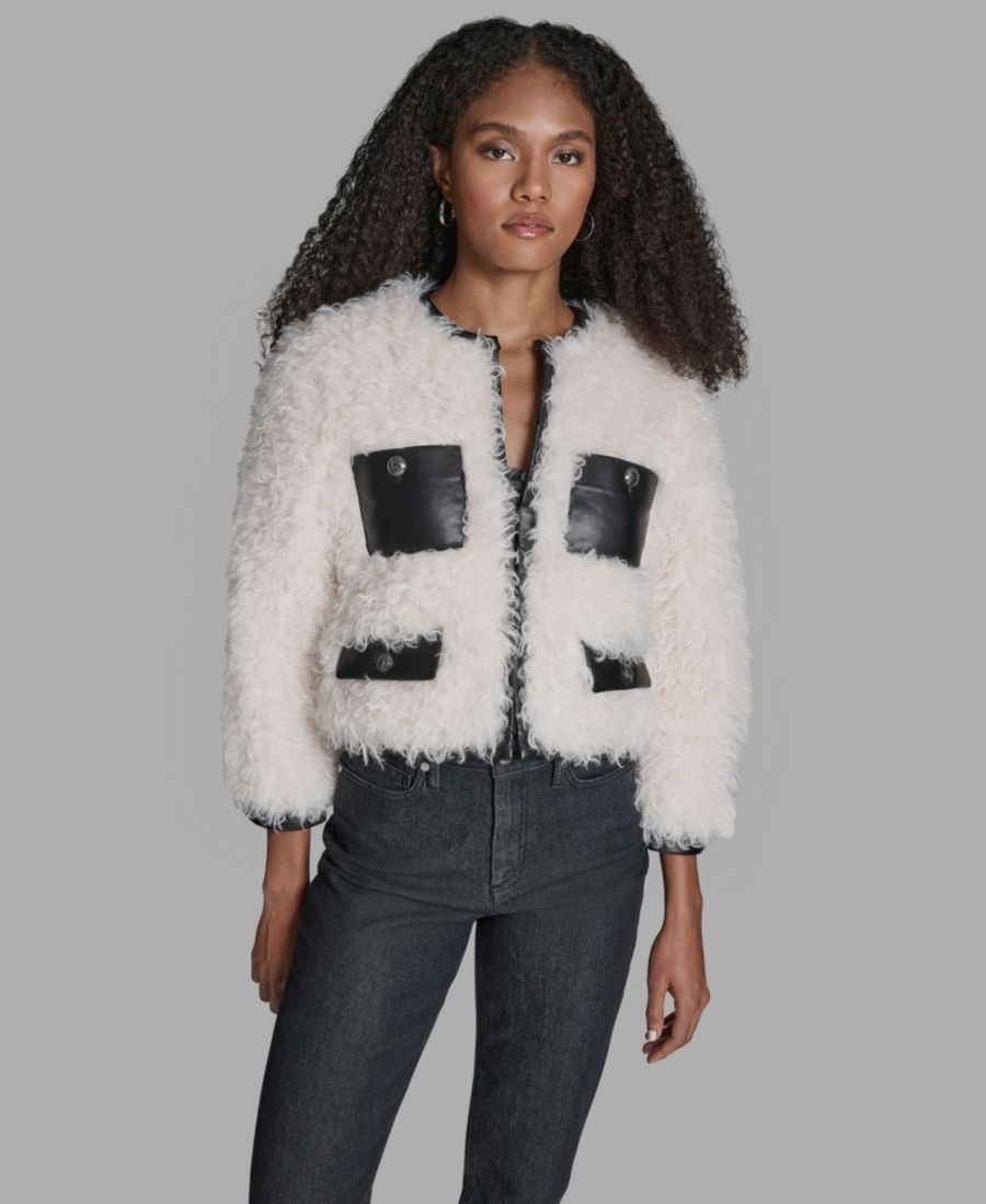 Женская укороченная куртка из кудрявого меха с рукавами 3/4 BCBG, Cream
Женская укороченная куртка из кудрявого меха с рукавами 3/4 BCBG, Cream