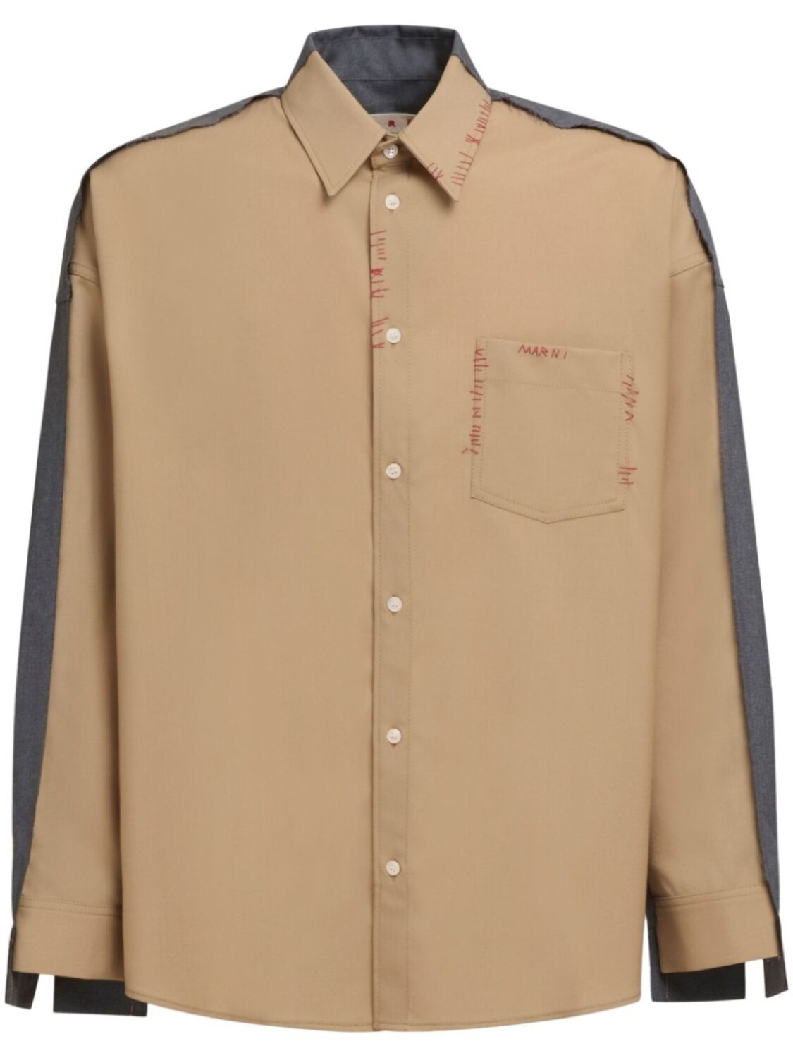 Рубашка с двухцветным дизайном Marni, нейтральный цвет
Рубашка с двухцветным дизайном Marni, нейтральный цвет