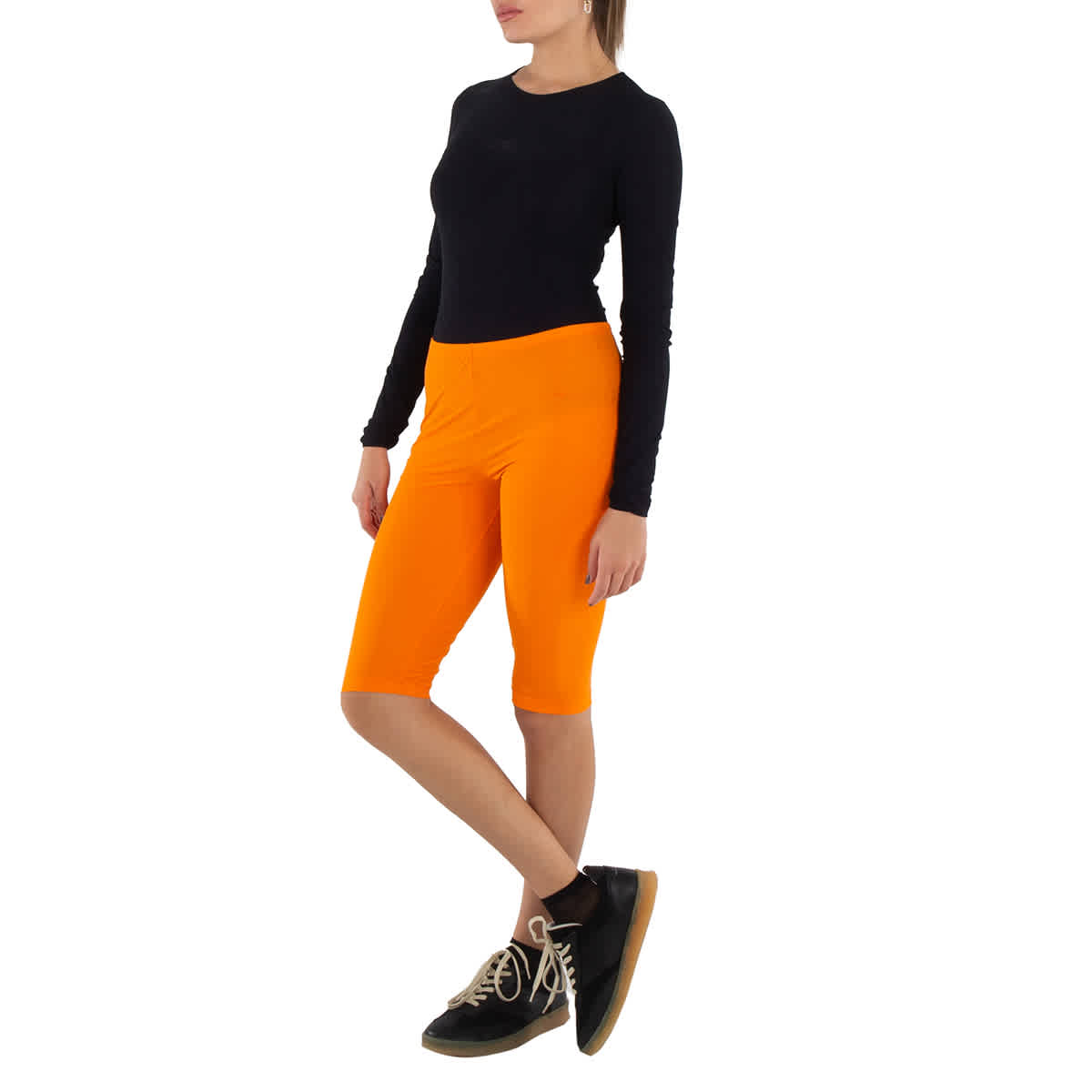 MM6 Женские оранжевые облегающие шорты до колена
MM6 Женские оранжевые облегающие шорты до колена