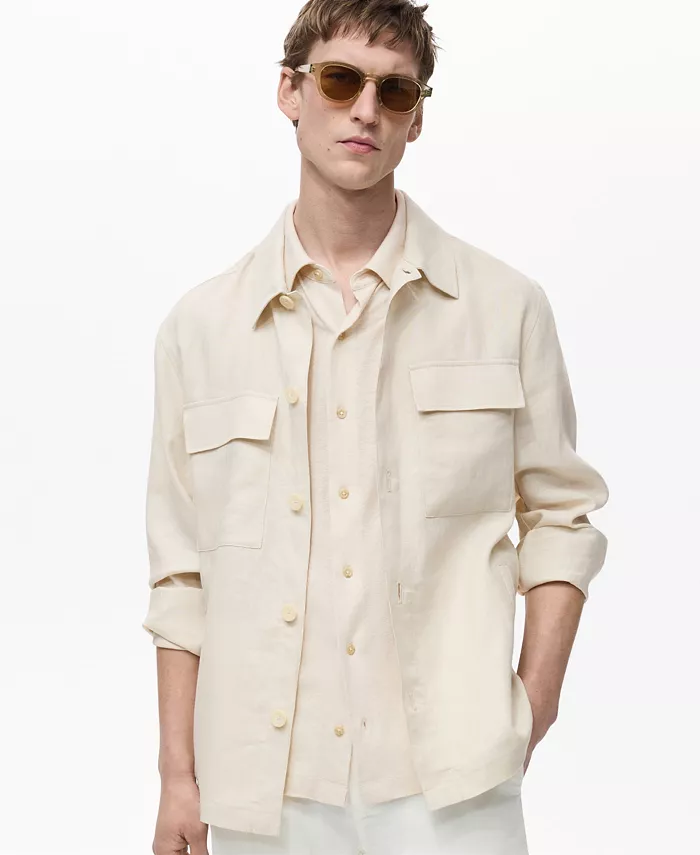 Мужская льняная рубашка-оверсайз Slim-Fit MANGO, слоновая кость/кремовый
Мужская льняная рубашка-оверсайз Slim-Fit MANGO, слоновая кость/кремовый