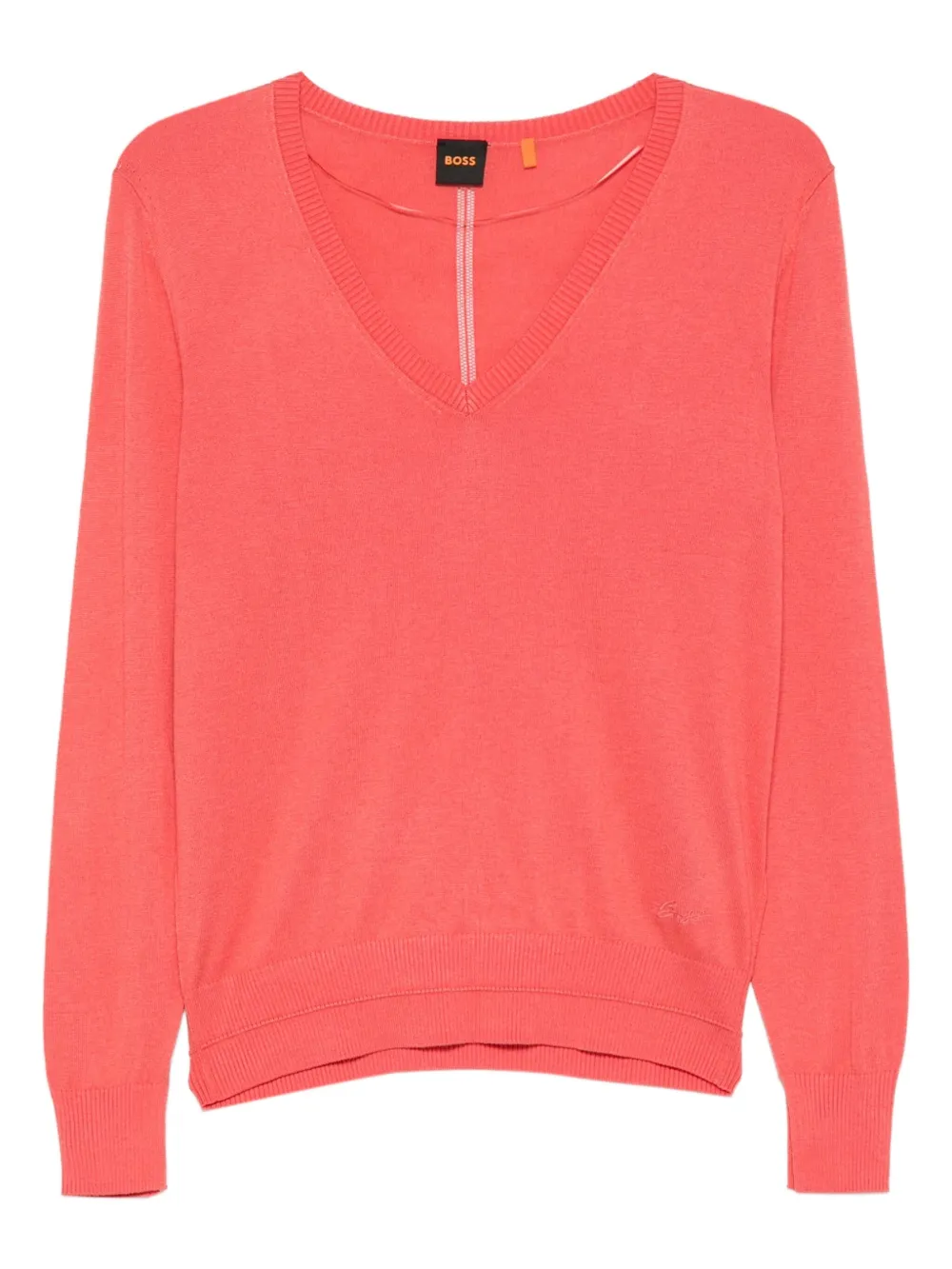 Свитер с V-образным вырезом BOSS, розовый
Свитер с V-образным вырезом BOSS, розовый