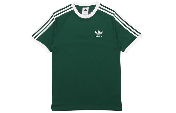 Футболка с тремя полосками, мужская, зеленая Adidas Originals, зеленый 
Футболка с тремя полосками, мужская, зеленая Adidas Originals, зеленый