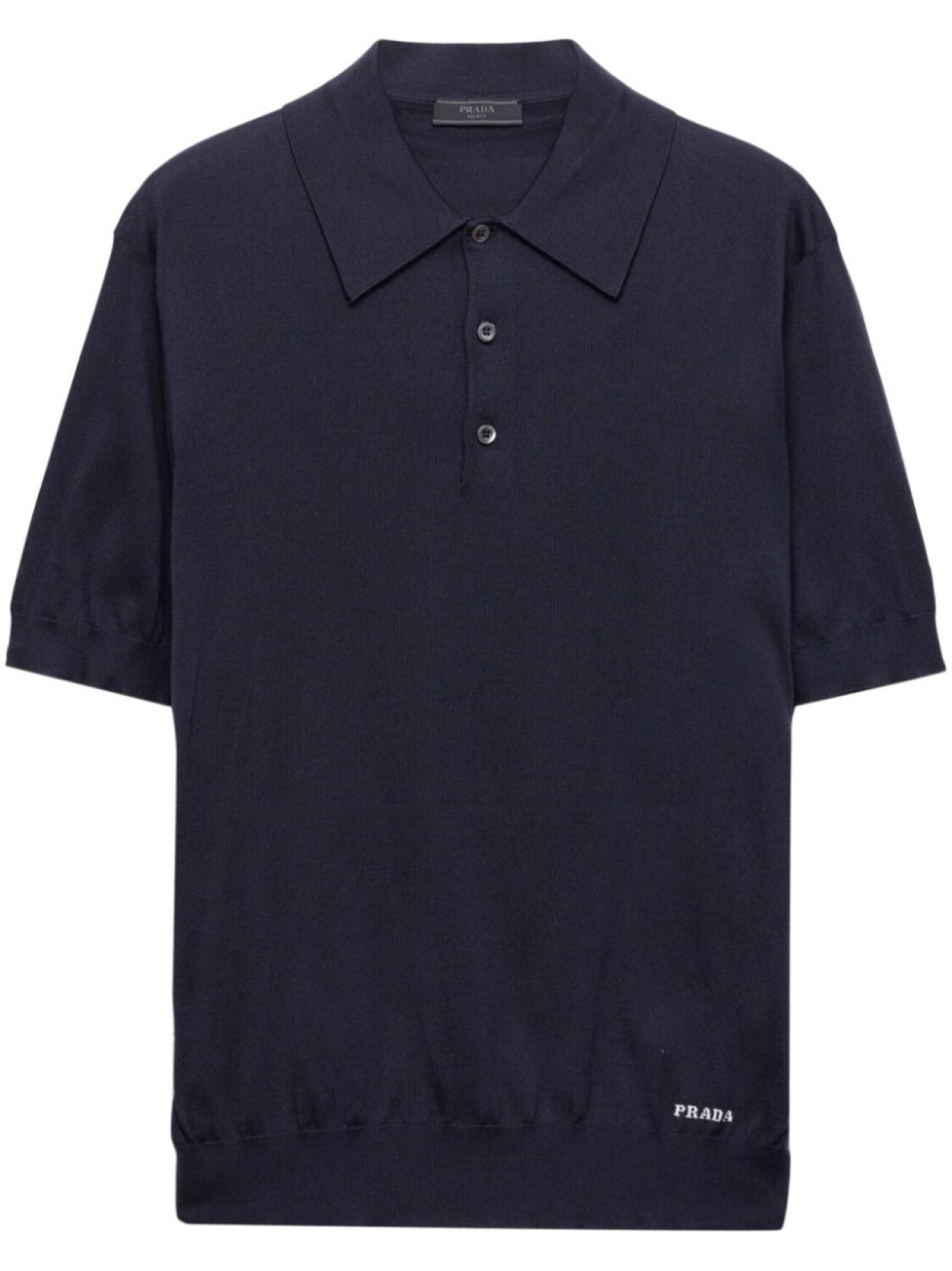 Шелковая рубашка поло Prada, синий
Шелковая рубашка поло Prada, синий