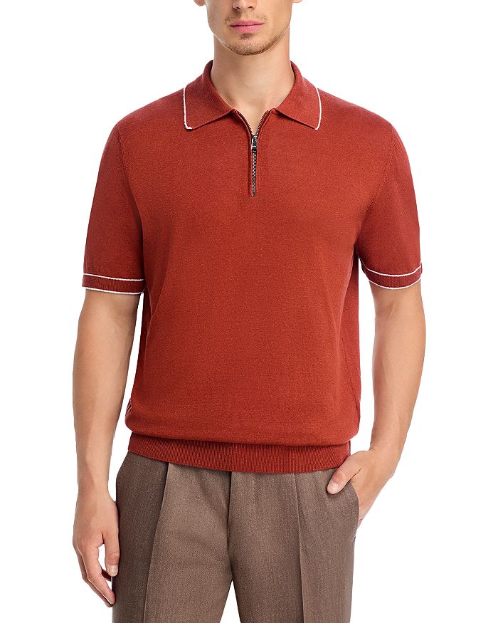 Льняной вязаный поло-свитер BOSS, оранжевый
Льняной вязаный поло-свитер BOSS, оранжевый