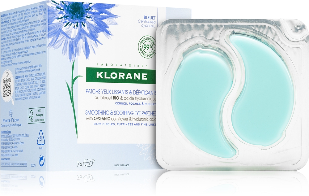 Органическая осветляющая маска для глаз с васильком Klorane, 7× 2 шт
Органическая осветляющая маска для глаз с васильком Klorane, 7× 2 шт