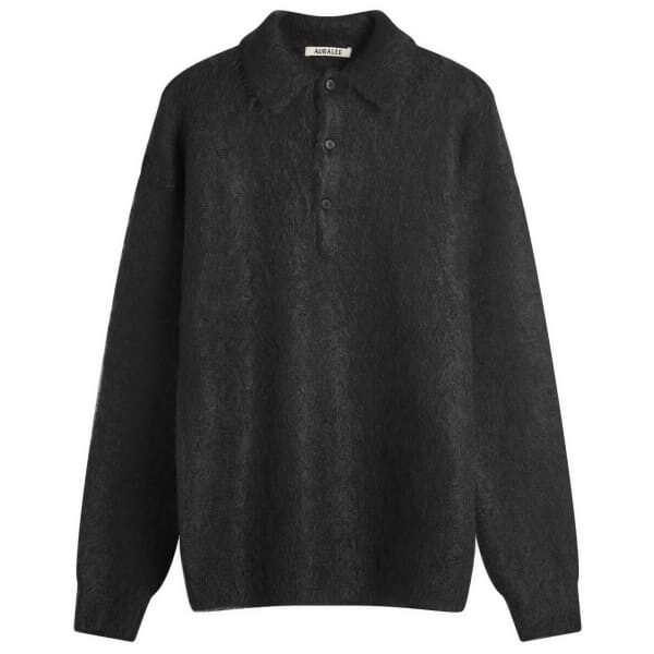 Поло из детеныша мохера Auralee, черный
Поло из детеныша мохера Auralee, черный