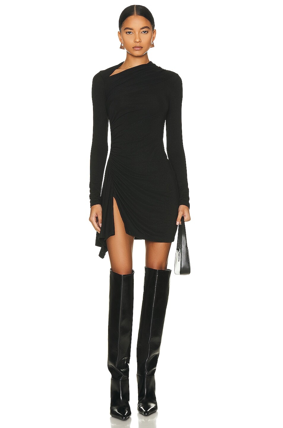 Мини-платье из джерси с люрексом и разрезами Enza Costa, черный
Мини-платье из джерси с люрексом и разрезами Enza Costa, черный