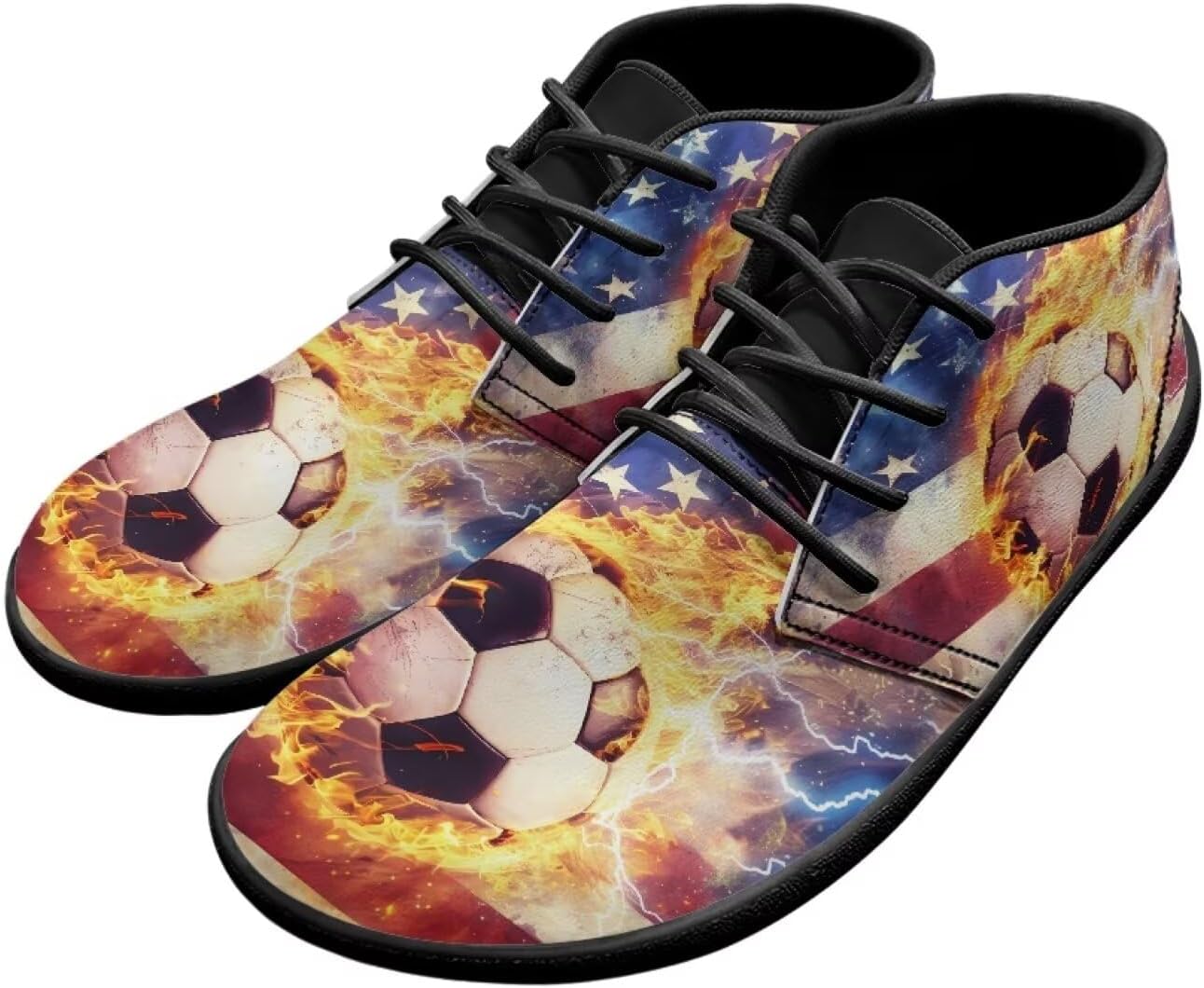 Мужские босоножки UNICEU с широкой передней частью стопы, обувь с нулевым перепадом подошвы, дышащие прогулочные туфли, мягкая повседневная и деловая обувь, кроссовки-тренеры, American Flag Flame Soccer
Мужские босоножки UNICEU с широкой передней частью стопы, обувь с нулевым перепадом подошвы, дышащие прогулочные туфли, мягкая повседневная и деловая обувь, кроссовки-тренеры, American Flag Flame Soccer