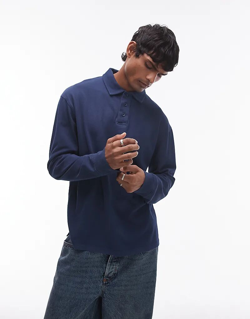 Поло с длинными рукавами темно-синего цвета Topman
Поло с длинными рукавами темно-синего цвета Topman