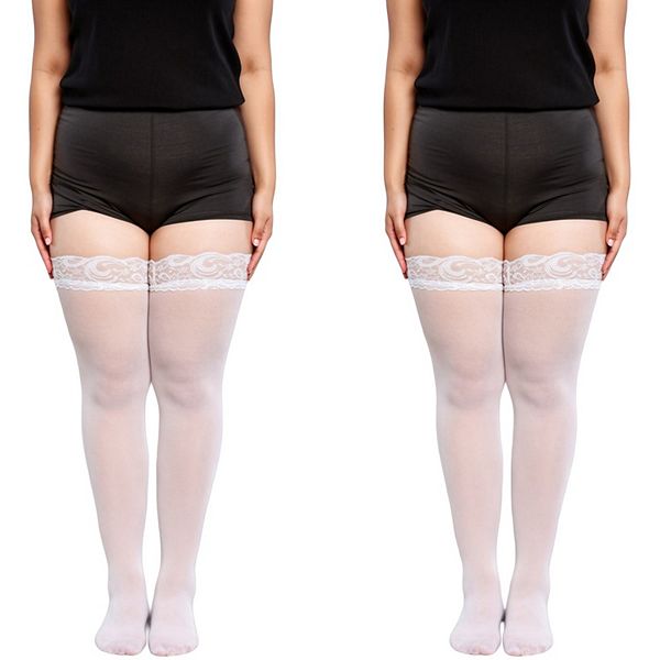 2 шт женские plus size кружевные чулки до бедра с гладкой отделкой и мягкой эластичной конструкцией Anna-Kaci, White
2 шт женские plus size кружевные чулки до бедра с гладкой отделкой и мягкой эластичной конструкцией Anna-Kaci, White