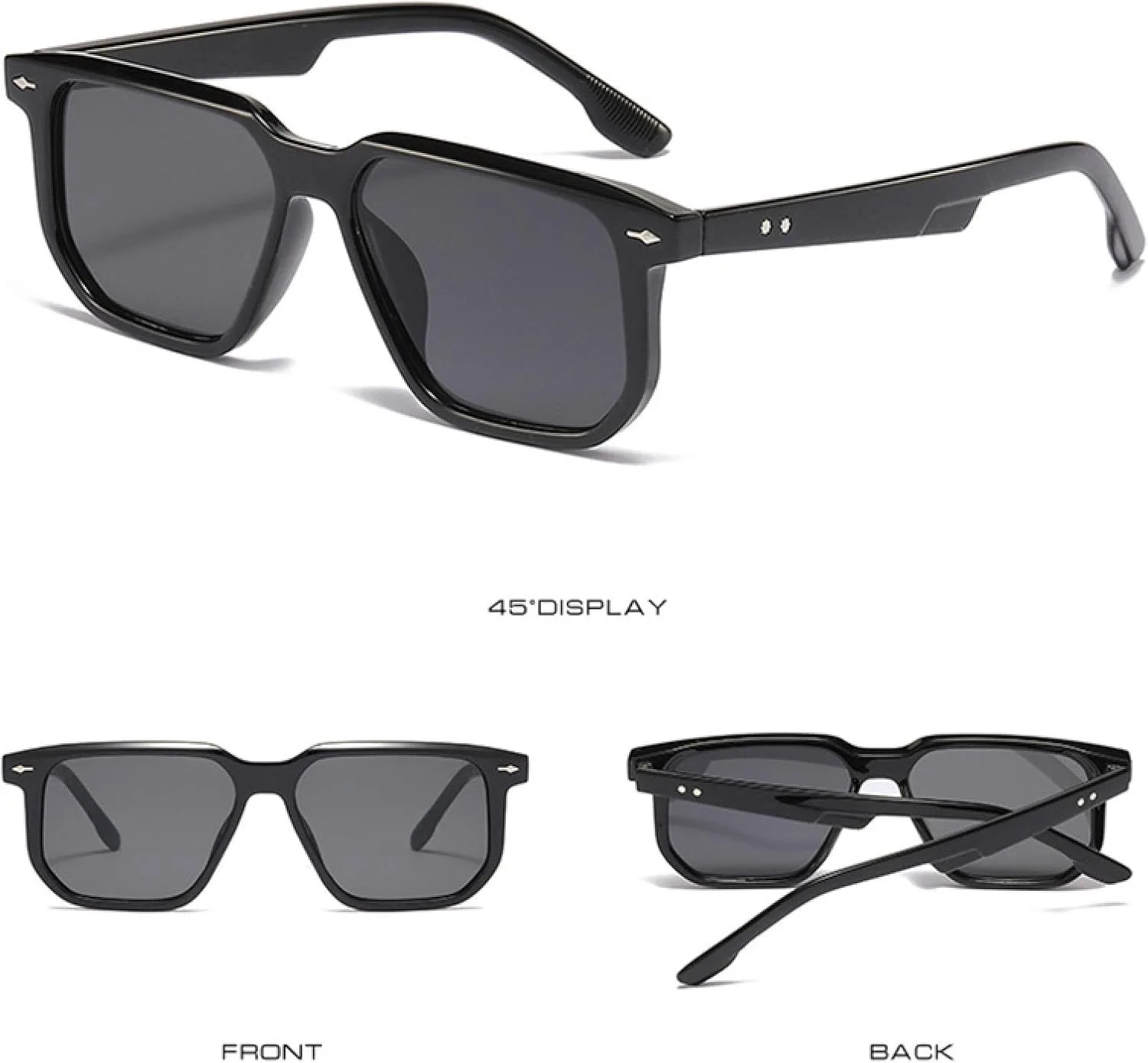 Модные женские солнцезащитные очки класса люкс в стиле ретро с заклепками, мужские очки конфетных цветов с защитой от УФ-излучения UV400 VFDHN, Black Grey
Модные женские солнцезащитные очки класса люкс в стиле ретро с заклепками, мужские очки конфетных цветов с защитой от УФ-излучения UV400 VFDHN, Black Grey