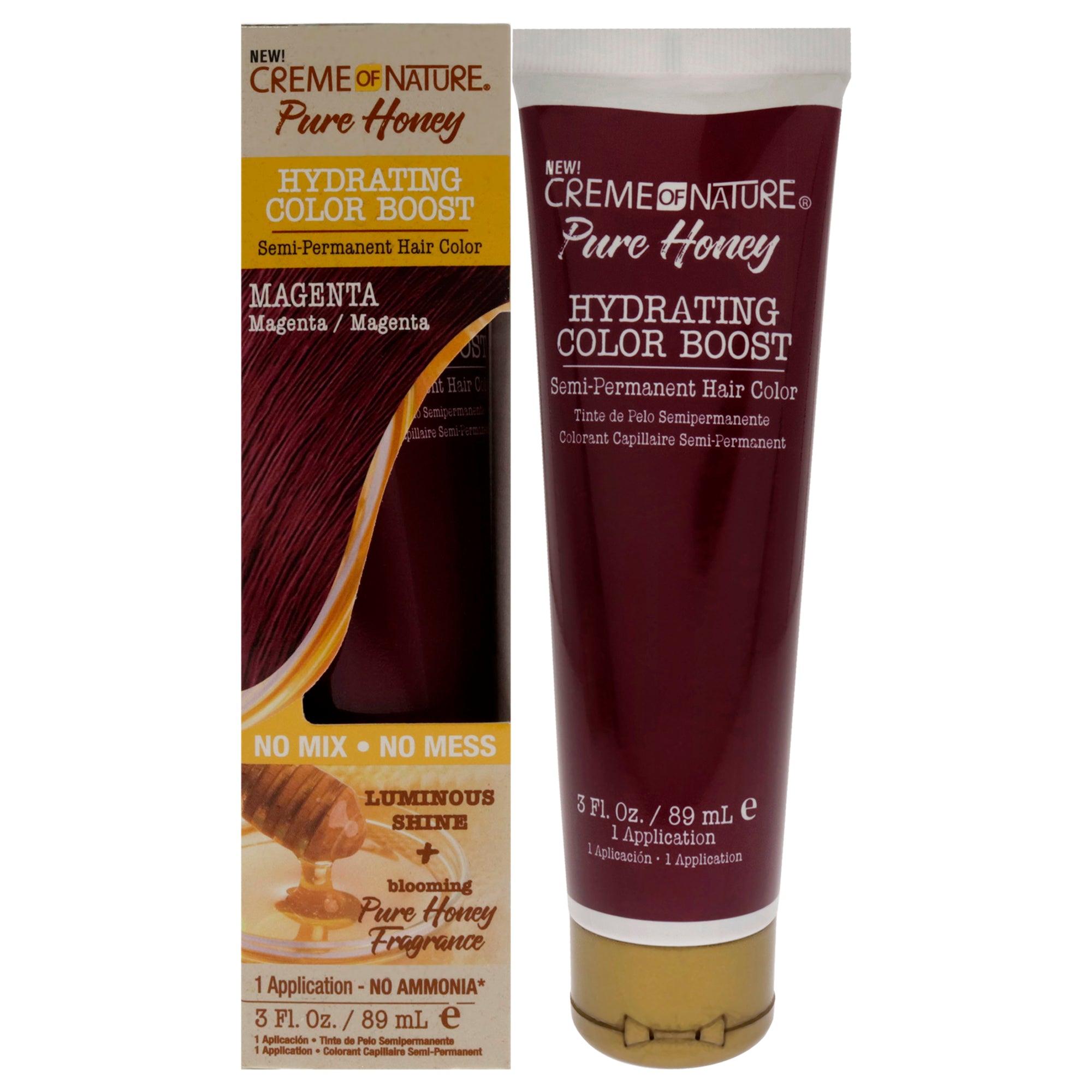 Полуперманентная краска для волос Pure Honey Hydrating Color Boost Semi-Permanent Hair Color - Magenta от Creme of Nature, подходит для мужчин и женщин - 85 г (3 унции), прозрачный
Полуперманентная краска для волос Pure Honey Hydrating Color Boost Semi-Permanent Hair Color - Magenta от Creme of Nature, подходит для мужчин и женщин - 85 г (3 унции), прозрачный
