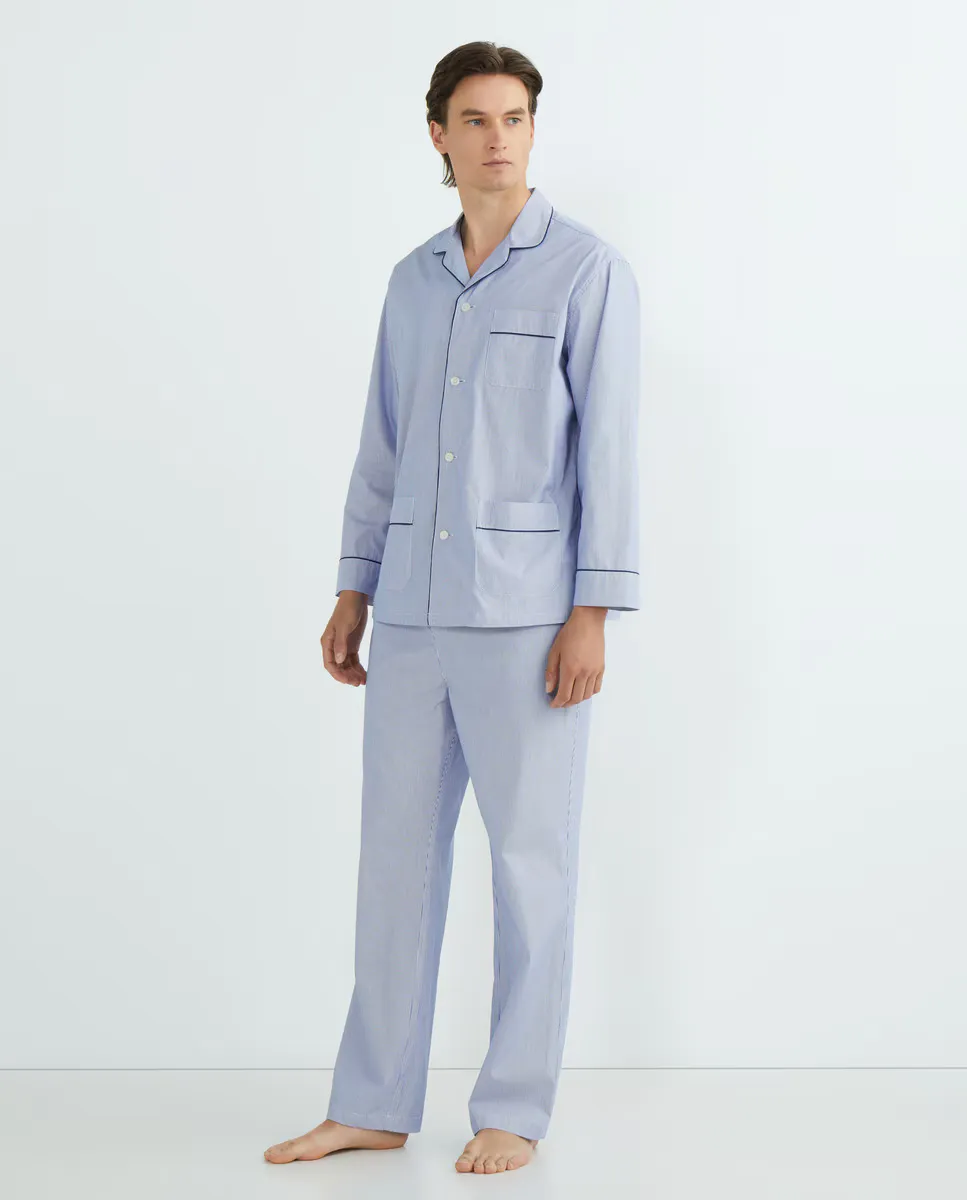 Мужская полосатая пижама из тканого поплина Emidio Tucci, синий
Мужская полосатая пижама из тканого поплина Emidio Tucci, синий