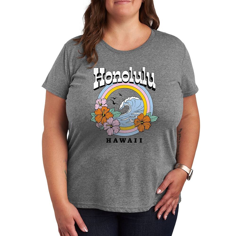 Плюс размер Гонолулу Гавайи Футболка с рисунком, цвет Heather Gray
Плюс размер Гонолулу Гавайи Футболка с рисунком, цвет Heather Gray