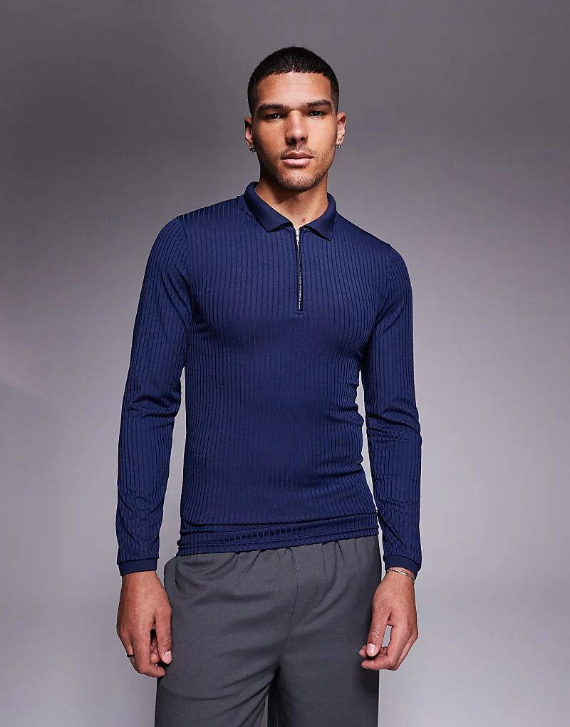 Поло ASOS DESIGN облегающего кроя с длинными рукавами в рубчик темно-синего цвета
Поло ASOS DESIGN облегающего кроя с длинными рукавами в рубчик темно-синего цвета