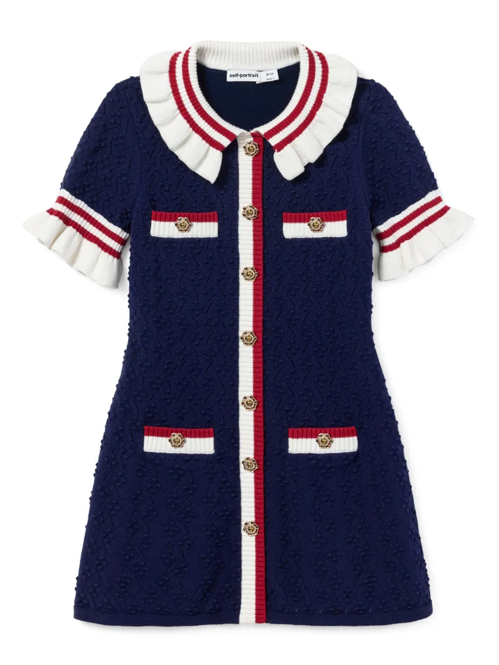 Платье с отделкой в полоску Self-Portrait Kids, синий
Платье с отделкой в полоску Self-Portrait Kids, синий