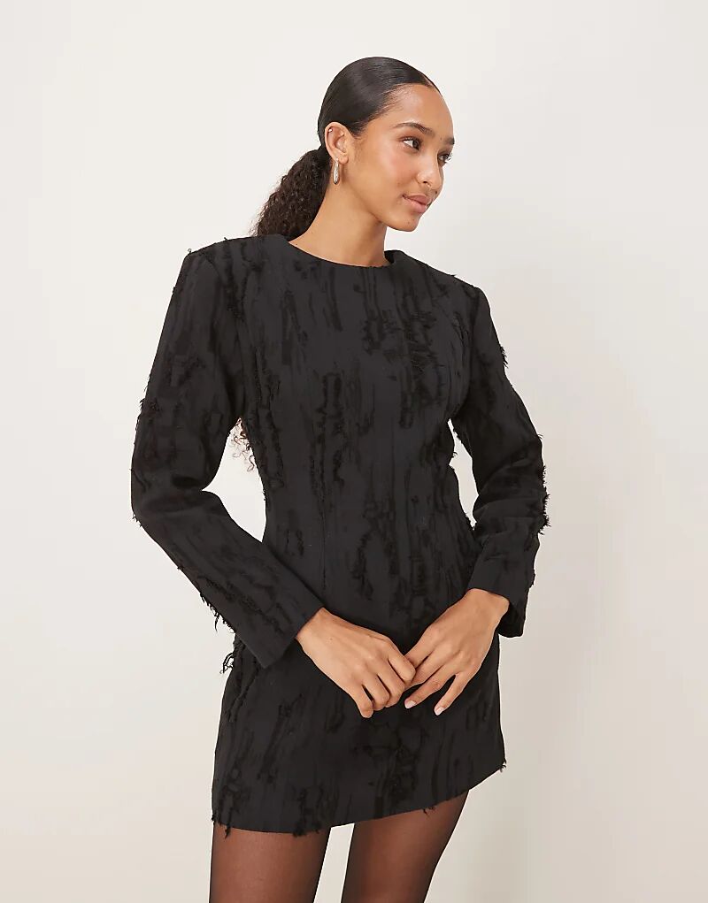 Мини-платье Ghospell с эффектом потертости на плечах, черное
Мини-платье Ghospell с эффектом потертости на плечах, черное