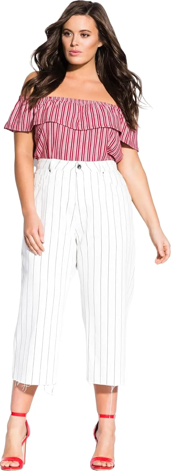 City Chic женские укороченные джинсы с широкими штанинами
City Chic женские укороченные джинсы с широкими штанинами