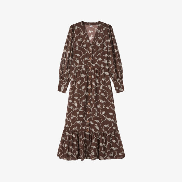 Платье-Миди Lucian с цветочным принтом и схематичным узором Lk Bennett, коричневый
Платье-Миди Lucian с цветочным принтом и схематичным узором Lk Bennett, коричневый