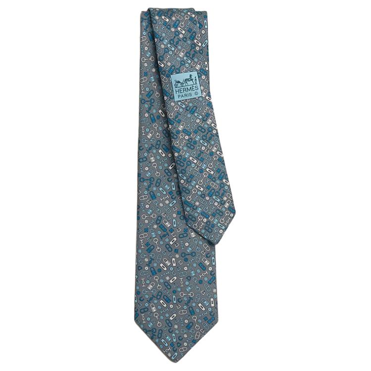 Шёлковый галстук мужской серо-голубой HERMES
Шёлковый галстук мужской серо-голубой HERMES