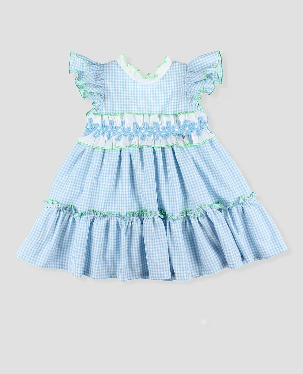 Платье для девочки в клетку с оборками Foque, светло-голубой
Платье для девочки в клетку с оборками Foque, светло-голубой
