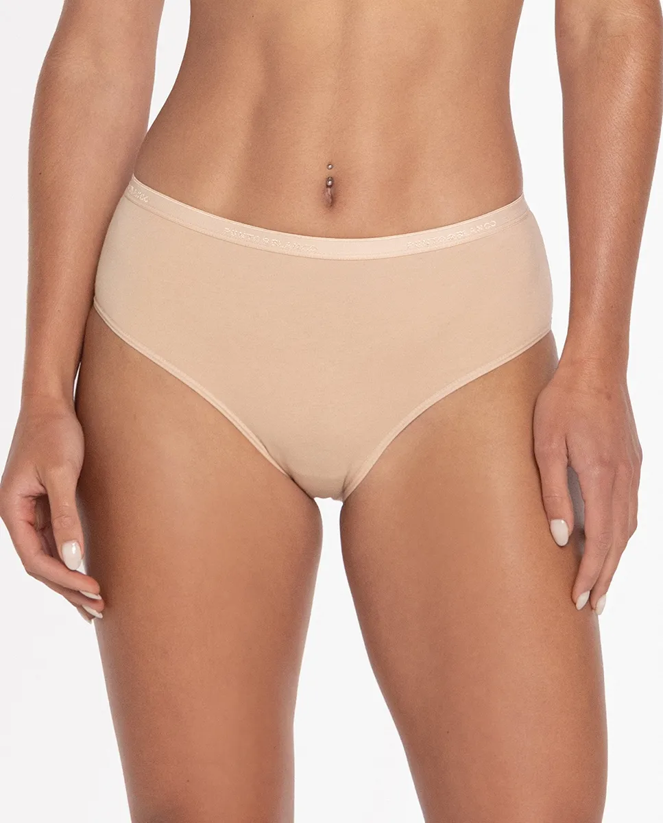 Набор из 3 высоких хлопковых трусов однотонных Punto Blanco, бежевый
Набор из 3 высоких хлопковых трусов однотонных Punto Blanco, бежевый