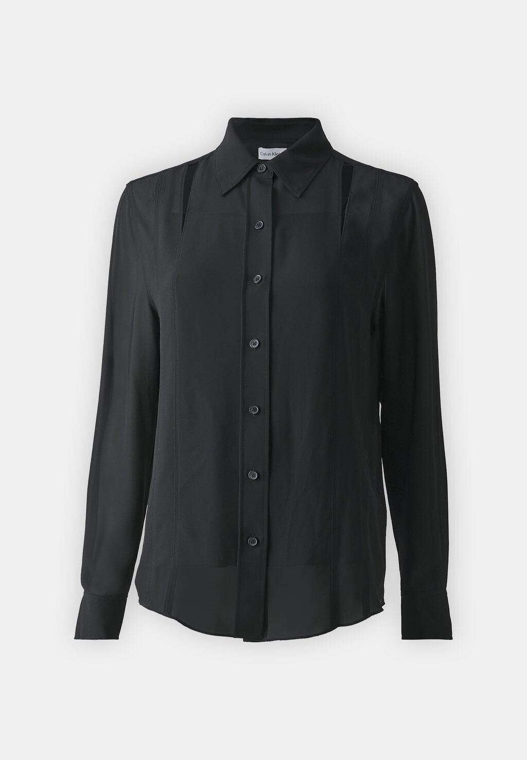 Блузка на пуговицах Georgette Cut Out Blouse Calvin Klein, черная
Блузка на пуговицах Georgette Cut Out Blouse Calvin Klein, черная