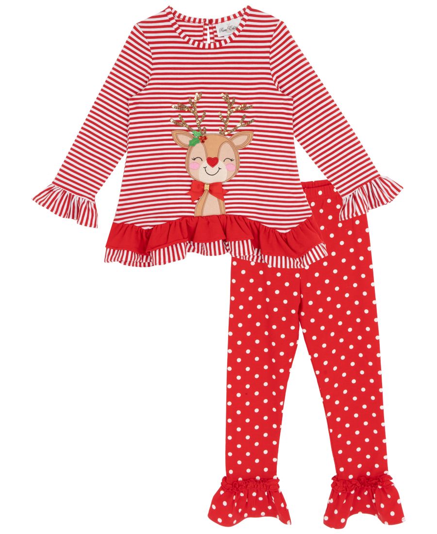 Комплект из двух предметов для девочек (4T-6X): полосатая футболка с длинными рукавами и леггинсы Rare Editions, Red
Комплект из двух предметов для девочек (4T-6X): полосатая футболка с длинными рукавами и леггинсы Rare Editions, Red