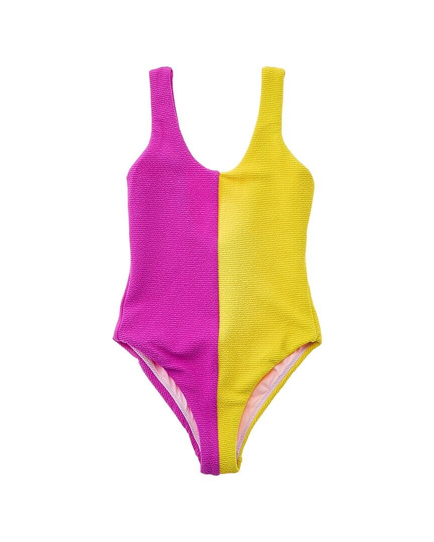 Цельный купальник Terez с цветными блоками, желтый 
Цельный купальник Terez с цветными блоками, желтый