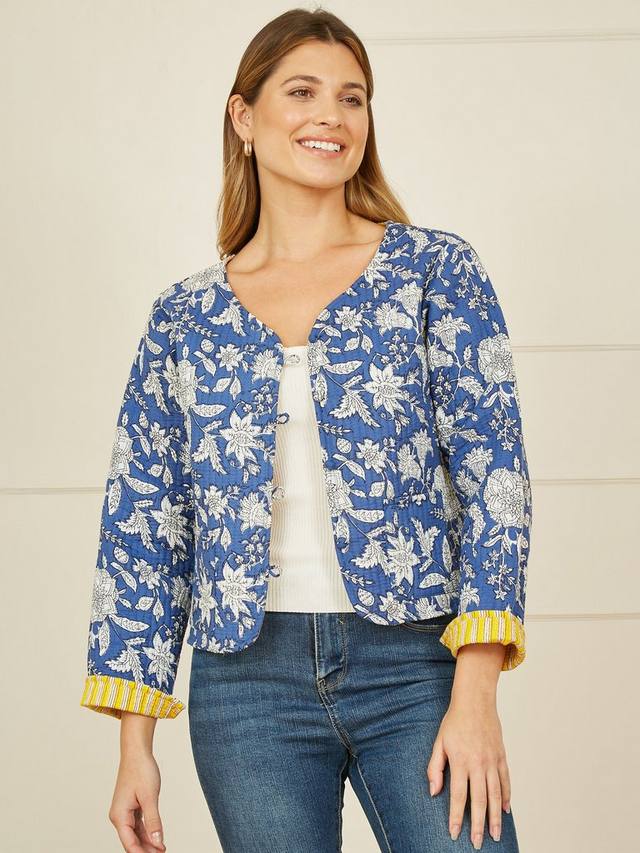 Двусторонняя стеганая куртка с цветочным рисунком Yumi, синий
Двусторонняя стеганая куртка с цветочным рисунком Yumi, синий
