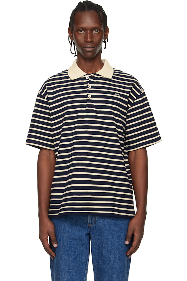 A.P.C. Полосатое поло темно-синего цвета
A.P.C. Полосатое поло темно-синего цвета