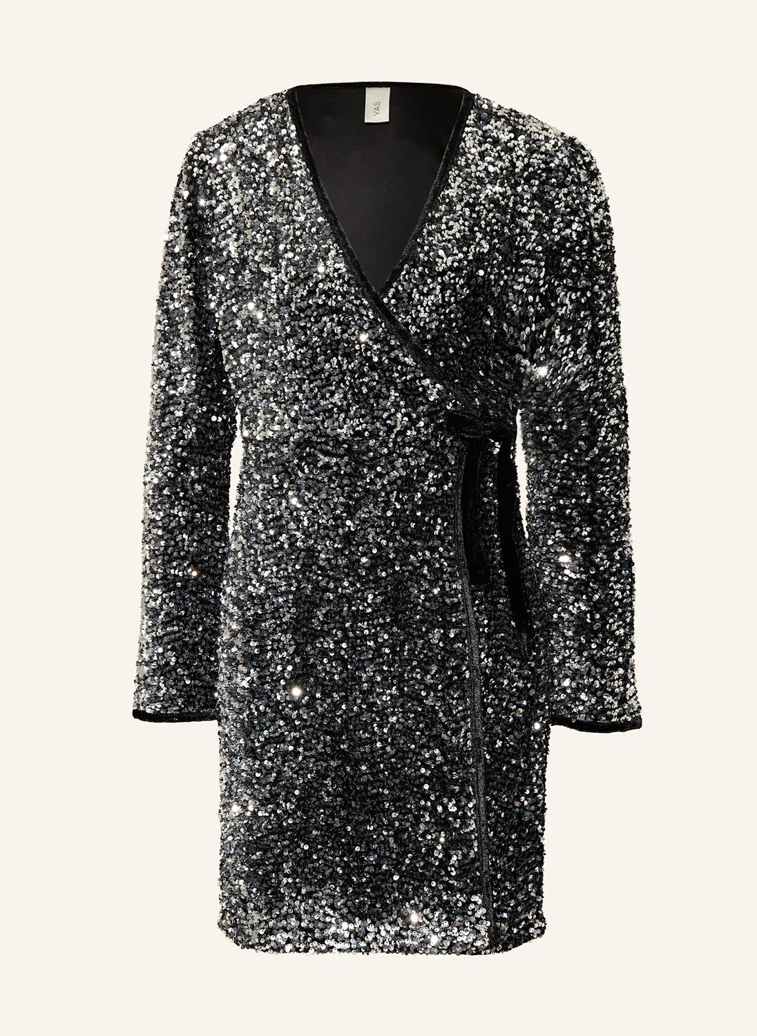 Платье с запахом и пайетками Y.A.S., черный/серебряный
Платье с запахом и пайетками Y.A.S., черный/серебряный
