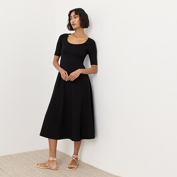 Платье-миди Organic fit & flare с круглым вырезом Pact, Black
Платье-миди Organic fit & flare с круглым вырезом Pact, Black