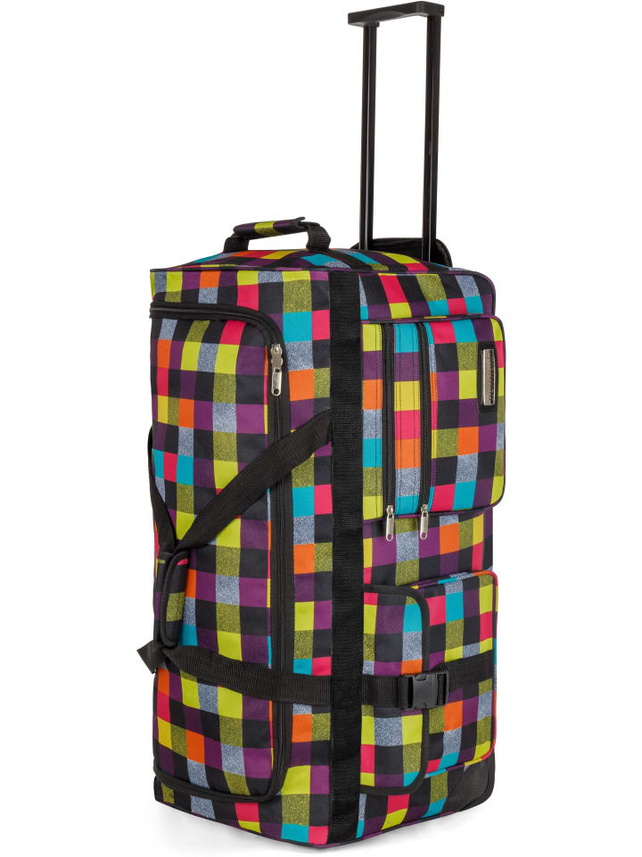 Дорожная сумка на 3 колесах, 80 литров, в неоновом квадрате normani
Дорожная сумка на 3 колесах, 80 литров, в неоновом квадрате normani