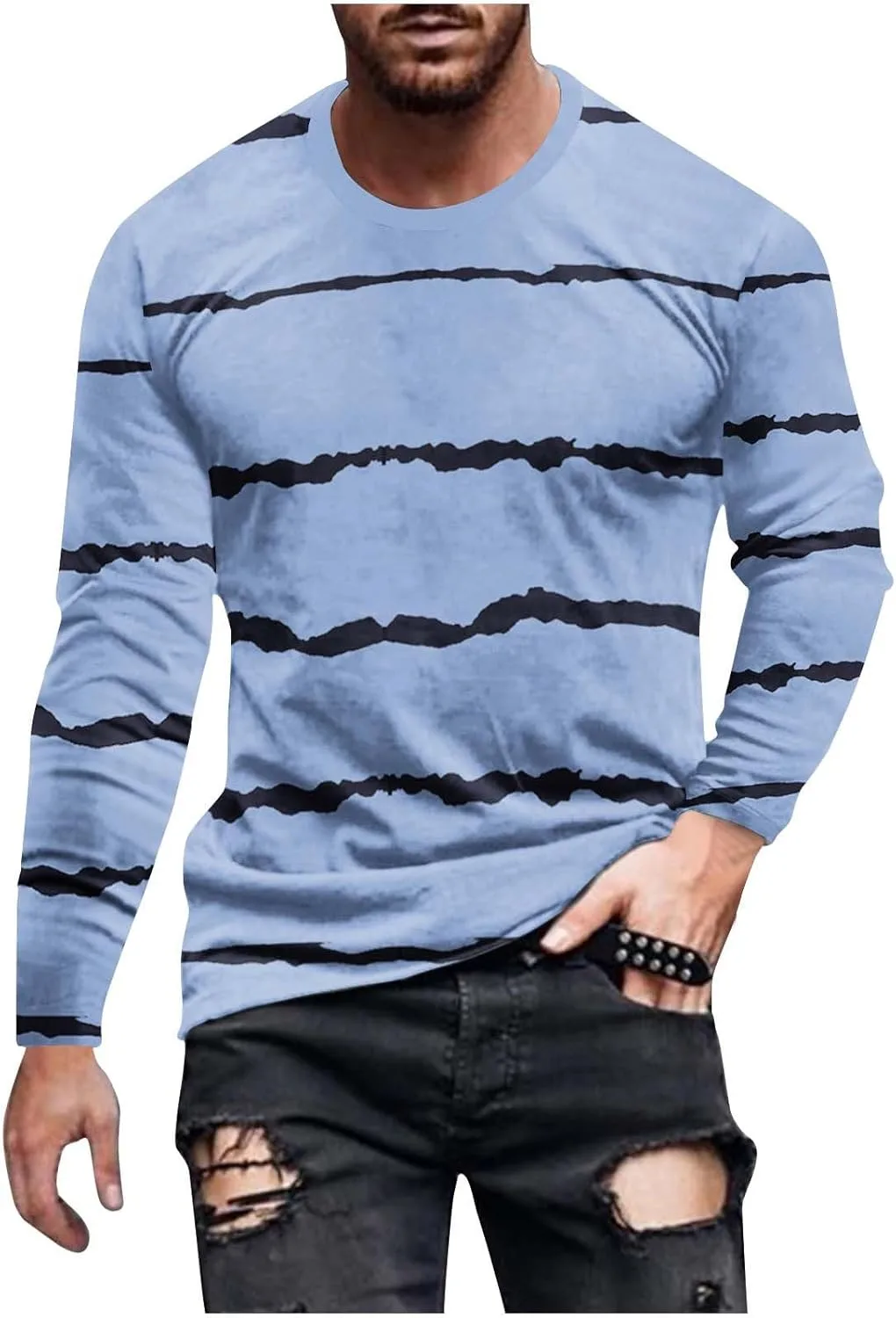 Футболка в полоску для мужчин Slim Fit с длинным рукавом
Футболка в полоску для мужчин Slim Fit с длинным рукавом