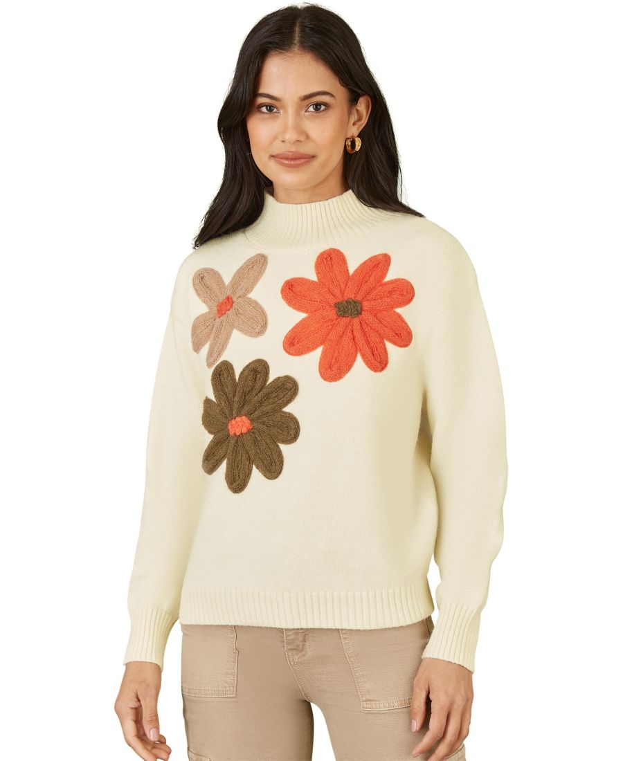 Женский вязаный свитер с цветочным принтом и высоким воротником Yumi, Ivory
Женский вязаный свитер с цветочным принтом и высоким воротником Yumi, Ivory