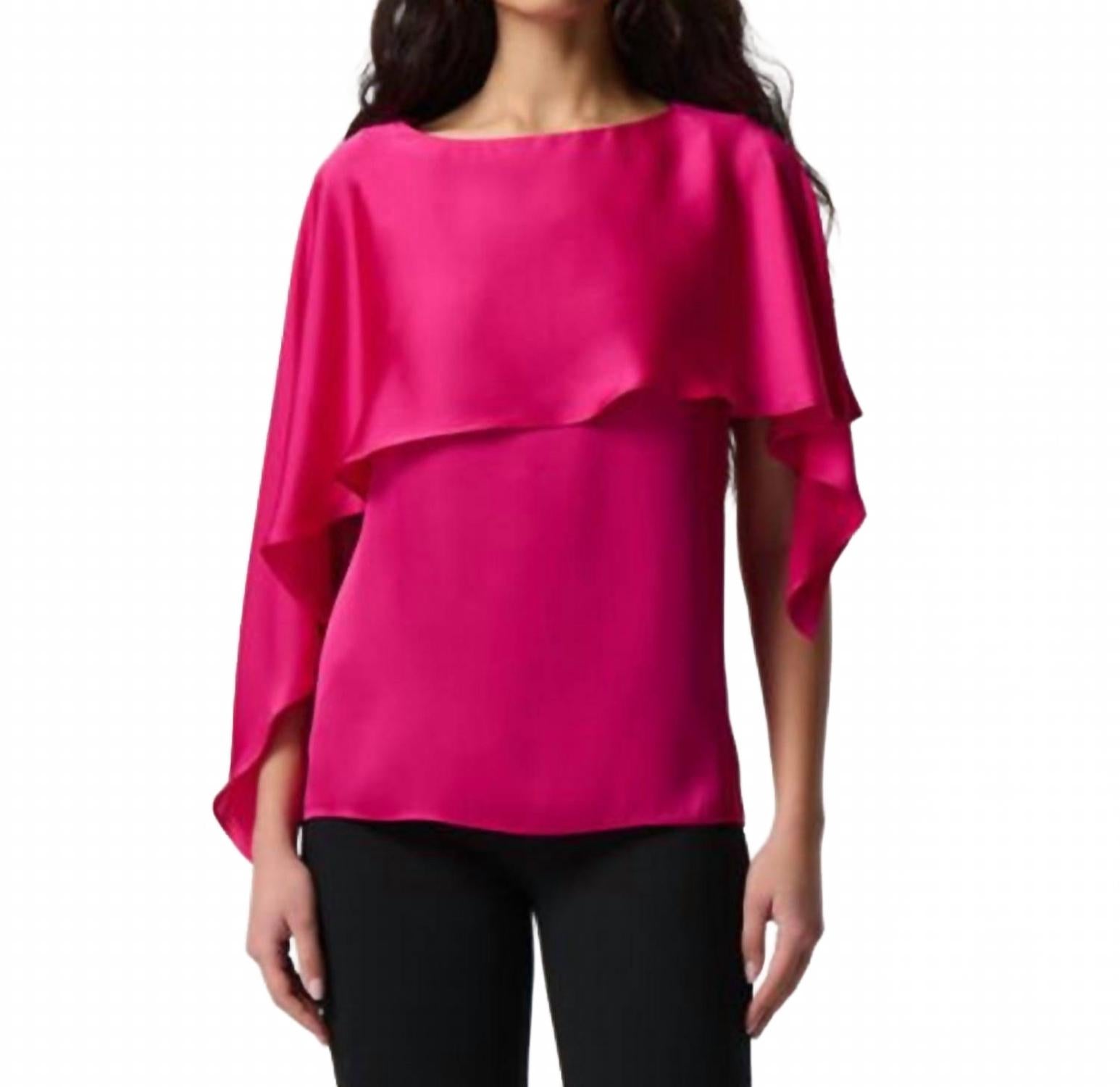 Розовая атласная блузка с многослойным дизайном Joseph Ribkoff
Розовая атласная блузка с многослойным дизайном Joseph Ribkoff