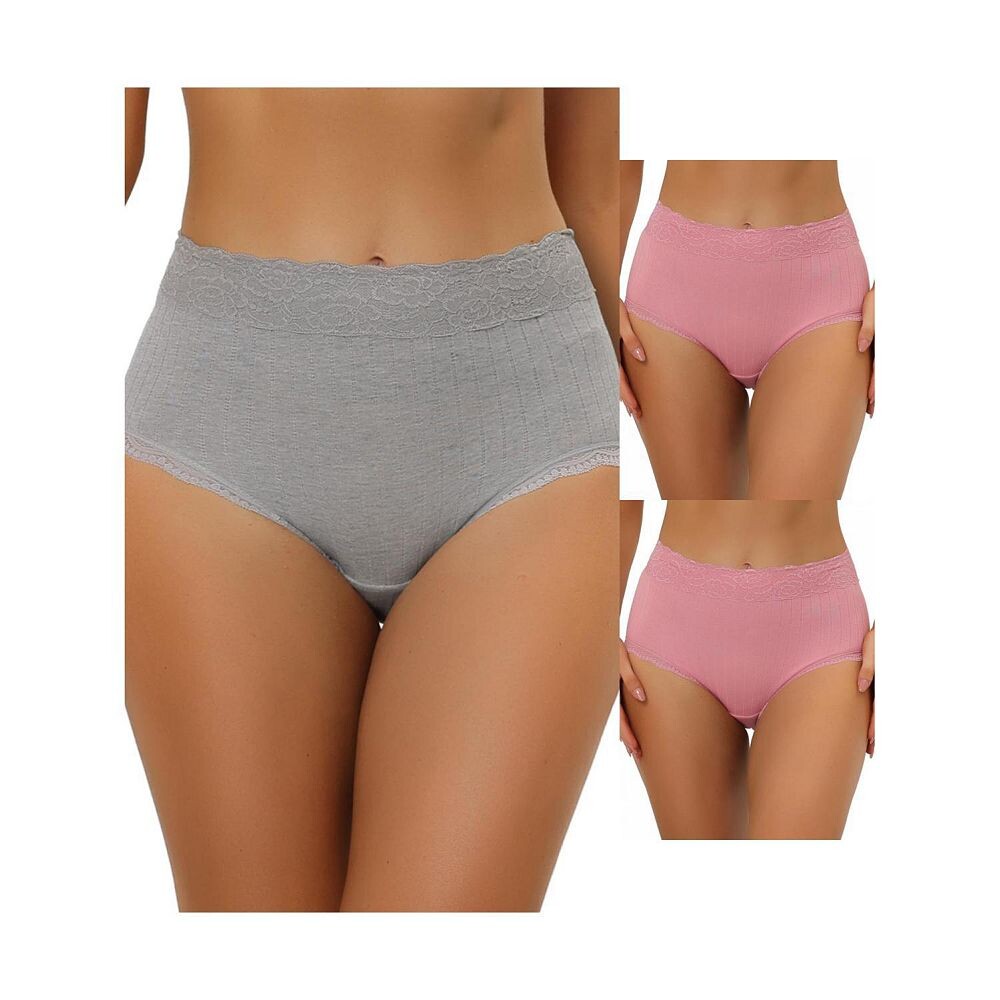 3 упаковки женского нижнего белья с высокой талией, удобные трусики в рубчик с кружевной отделкой, разноцветные ALLEGRA K, цвет Pink Gray
3 упаковки женского нижнего белья с высокой талией, удобные трусики в рубчик с кружевной отделкой, разноцветные ALLEGRA K, цвет Pink Gray