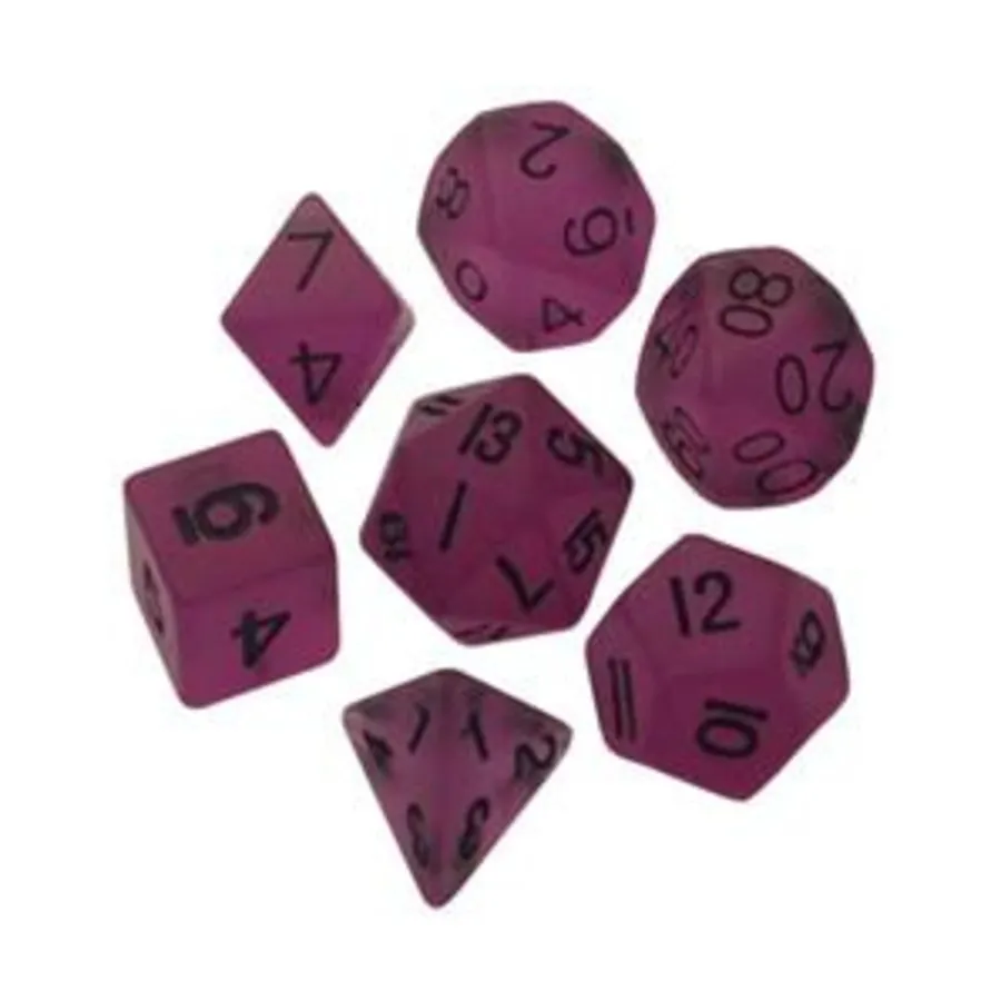 Полиэфирный комплект Фиолетовый с черным (7), Resin Dice - Glow in the Dark (Metallic Dice Games)
Полиэфирный комплект Фиолетовый с черным (7), Resin Dice - Glow in the Dark (Metallic Dice Games)