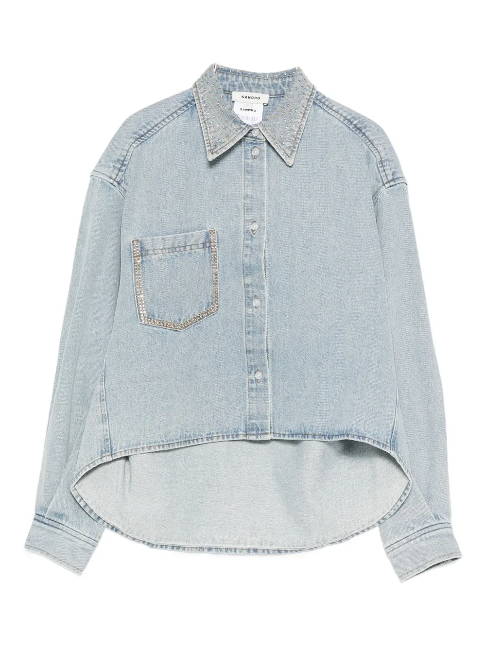 Рубашка асимметричного кроя со стразами SANDRO, синий
Рубашка асимметричного кроя со стразами SANDRO, синий