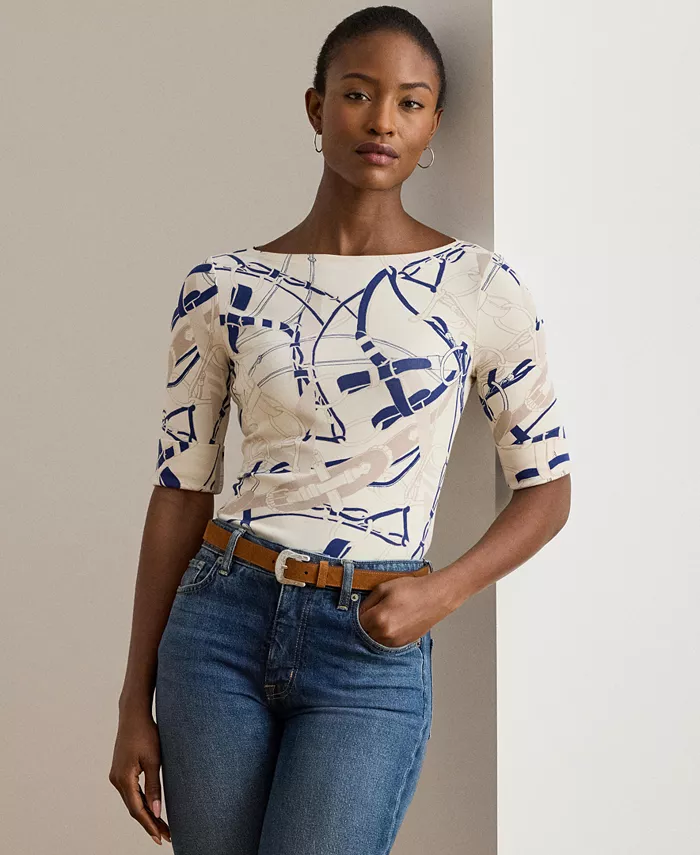 Женская хлопковая футболка с принтом пояса и вырезом-лодочкой, P/XS-XXL Lauren Ralph Lauren, белый
Женская хлопковая футболка с принтом пояса и вырезом-лодочкой, P/XS-XXL Lauren Ralph Lauren, белый