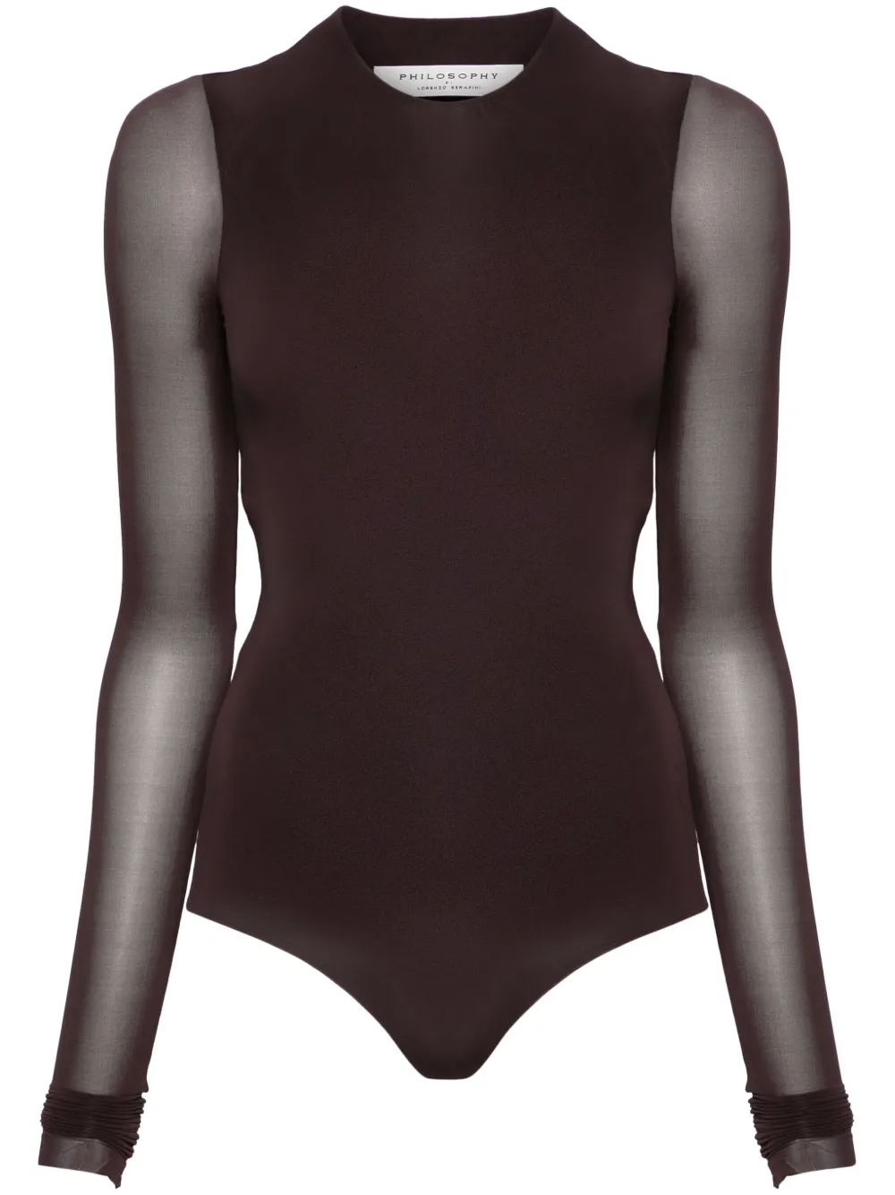 Боди с круглым вырезом и прозрачными рукавами Philosophy Di Lorenzo Serafini, коричневый
Боди с круглым вырезом и прозрачными рукавами Philosophy Di Lorenzo Serafini, коричневый