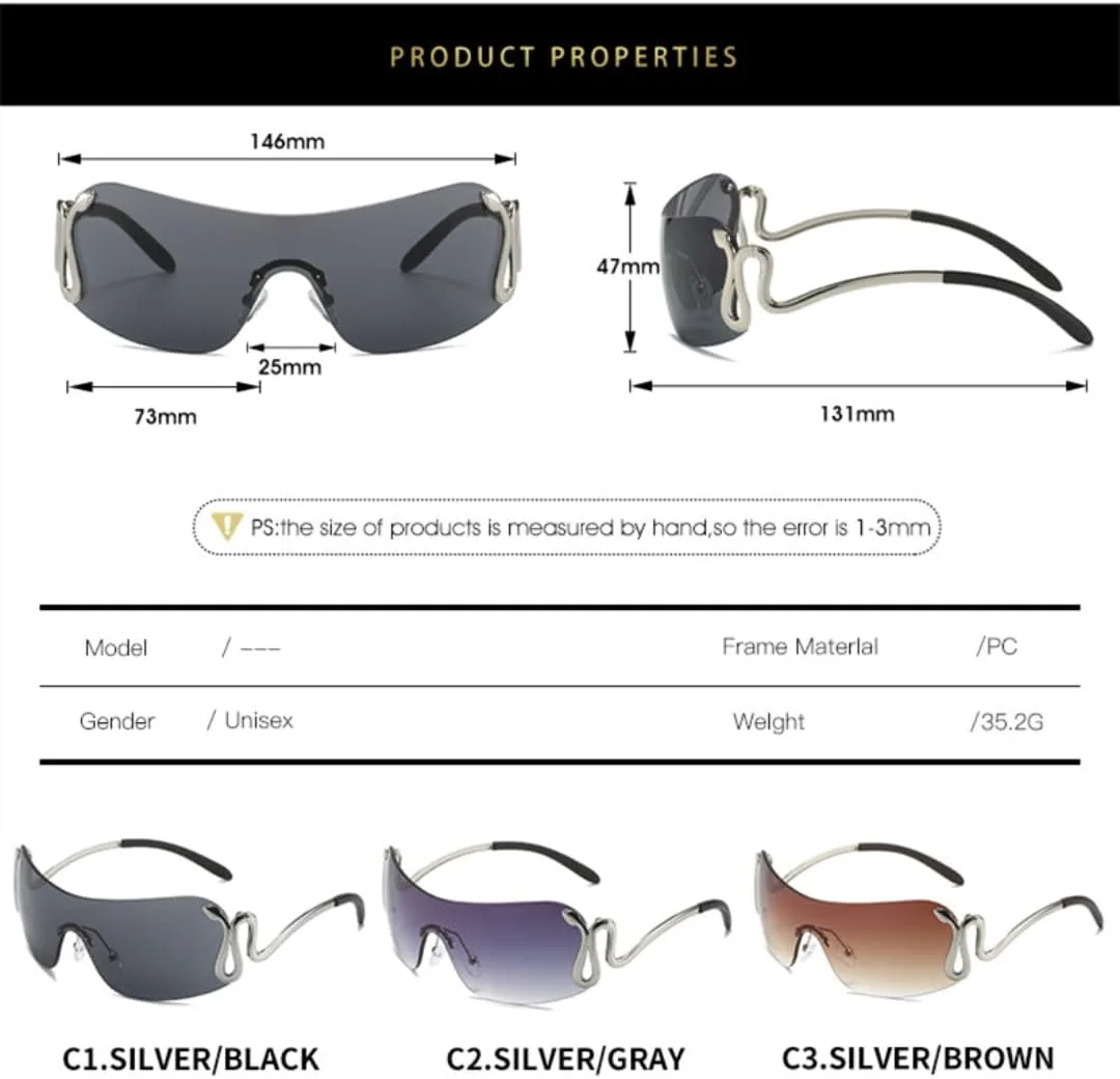 Солнцезащитные очки без оправы для женщин и мужчин, роскошная металлическая оправа с отделкой под змеиную кожу, защита от УФ-излучения UV400 UATXTAU, Silver Tea
Солнцезащитные очки без оправы для женщин и мужчин, роскошная металлическая оправа с отделкой под змеиную кожу, защита от УФ-излучения UV400 UATXTAU, Silver Tea